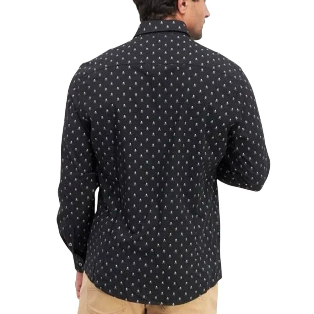 CLUB ROOM Slim Fit Skull & Crossbones Button-Down Shirt Size XL New MSRP $60 - Picture 2 of 6